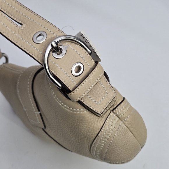NWT VINTAGE Y2K COACH SOHO PEBBLE LEATHER SMALL BUCKLE FLAP HOBO BAG 10722 - Picture 4 of 9
